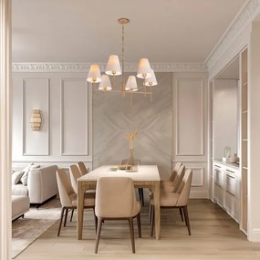 Lustre Tecido Aluminio Dourado Thomas