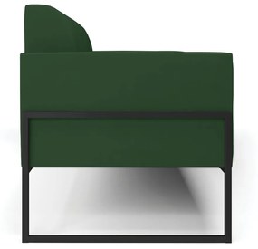 Sofá Namoradeira Base Industrial Alta Preto Marisa Veludo D03 - D'Rossi - Verde