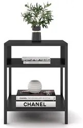 Mesa de Cabeceira Estilo Industrial Plaza L03 Preto - Mpozenato