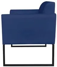 Kit 2 Poltronas Decorativas Base Industrial Preto Maressa S04 Suede Az