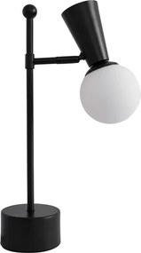 Luminaria De Mesa Vidro Aluminio Sears - PRETO