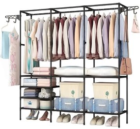 Arara Cabideiro Triplo Para Cabides Roupas E Sapateira