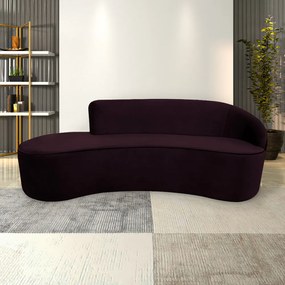 Sofá Decorativo 3 Lugares 210cm Abby Encosto Direito Curvo Veludo Uva G15 - Gran Belo