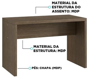 Banco Multiuso P/ Jardim Em Mdp Pés Em Chapa - Ameixa Negra
