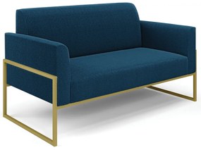 Sofá 2 Lugares Namoradeira Industrial Alta Dourado Marisa Bouclê - Azul