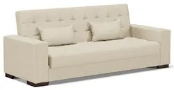 Sofá Cama para Sala de Estar Lisboa Veludo Off White - Ibiza