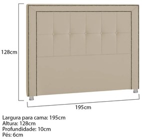 Cabeceira King Catania P04 195 cm Suede - ADJ Decor