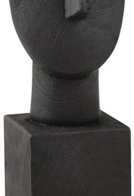 Escultura Decorativa "Face" Em Poliresina Preto 42x14,5 Cm  - D'Rossi
