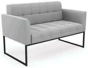 Sofá Namoradeira Elisa Suede Base Metálica Industrial Preto - D'Rossi - Cinza