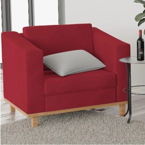 Kit Sofá 2 Lugares e 2 Poltronas Europa Suede Vermelho ADJ Decor