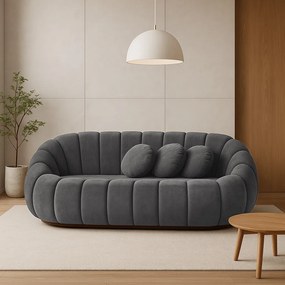 Sofá 2 Lugares Orgânico para Sala Cloud Bouclê E03 - D'Rossi - Cinza escuro