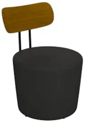 Poltrona Decorativa para Sala de Estar Redonda 53cm Le Moon Z32 PU Pre