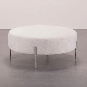 Puff Beagle Redondo Baixo Trama Latte Base Aluminium - 78260 Sun House