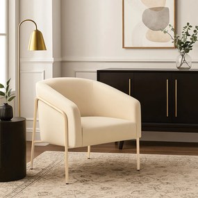 Poltrona Sala Industrial Alta Champanhe Stella Suede D03 - D'Rossi - Bege
