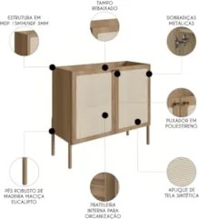 Balcão Aparador Buffet Cantinho do Café Pés Madeira Arlo A10 Hanover -