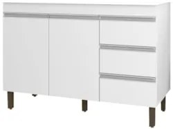 Balcão Gabinete Para Pia 120cm Sem Tampo 2 Portas Karen Z49 Branco - M