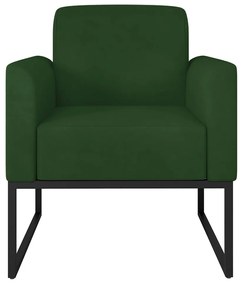 Poltrona Decorativa Isabella Base Industrial Suede Verde/Preto G19 - Gran Belo