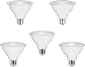 Kit 5 Lâmpadas Par30 Led 9W E27 900Lm 25° 3000K