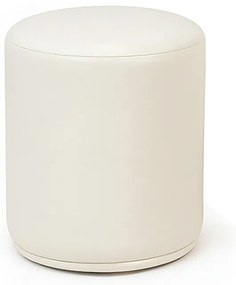 Puff Redondo Orgânico para Sala Malu Sintético PU Bege M11 - D'Rossi