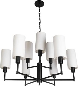 Lustre Aço Alumínio Preto Mântua