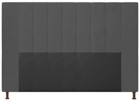 Cabeceira Casal King Cama Box 195cm para Quarto Malibu Suede M11 - D'Rossi - Grafite