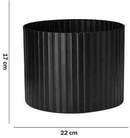 Cachepot Decorativo de Metal 3D Preto 17x22 cm - D'Rossi