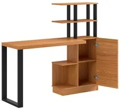 Estante Escrivaninha Estilo Industrial 1 Porta F17 Freijó/Preto Fosco