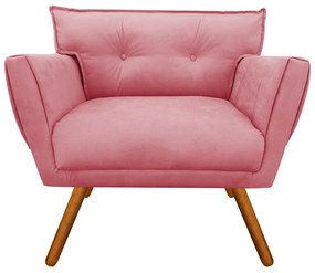 Kit 1 Namoradeira 2 Lugares e 2 Poltronas Anitta Suede Pés Palito Castanho - D'Rossi - Rose