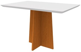 Mesa de Jantar Angra 135 cm Off White Base Ypê - D'Rossi