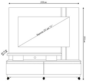 Home Theater Braun MDP 2 Gavetas até 75 Cinamomo/OffWhite G97 - Gran Belo