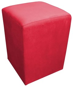 Puff Decorativo Dado 32 x 32 cm Suede Vermelho