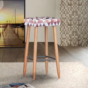 Banqueta Industrial Bari Estampado Triangulo Bege T192 D03 - D'Rossi
