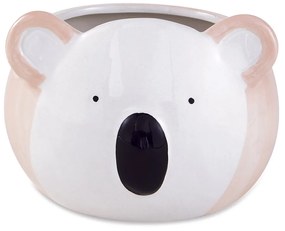 Cachepot "Coala" Em Ceramica Branco e Rose 11,5x16 cm M02 - D'Rossi