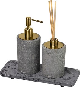 Conjunto Banheiro Duo Petra Ouro Escovado