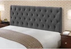 Cabeceira Cama Box Casal Queen 160cm Cristal Veludo Cinza - MV Estofad