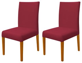 Kit 2 Cadeiras de Jantar Milan Veludo Vermelho