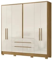 Guarda Roupa Casal 216cm 6 Portas Alabama Freijó/Off Z17 - Mpozena