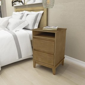 Mesa de Cabeceira 2 Gavetas MDF Cullen Freijó - G74 - Gran Belo