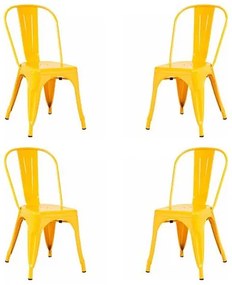 Kit 04 Cadeiras Berlim Aço Amarelo - 73061 Sun House