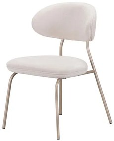 Cadeira Luxe Assento Boucle Pérola Base Champagne - 77344 Sun House