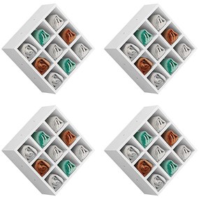 Kit 04 Nichos Porta Toalhas 09 Lugares 40x40cm Branco G01 - Gran Belo
