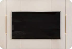Painel Decorativo Deep TV até 65" Luminárias Douradas OffWhite G18 - Gran Belo