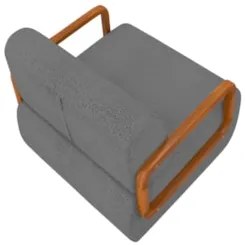 Poltrona Decorativa Orgânica para Sala Belarus Z08 Boucle Cinza - Mpoz