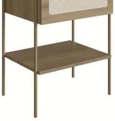 Mesa de Cabeceira Com 1 Gaveta Pé Metal Arlo A10 Hanover/Dourado - Mpo