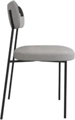 Cadeira Estofada Milli Corano/Linho A14 Preto/Cinza - Mpozenato