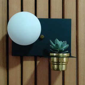 Arandela Nature Horizontal Com Porta Mini Vaso 12X25Cm Globo Ø10Cm 01X... (CHAMPANHE)