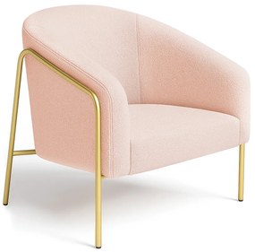 Poltrona Sala Industrial Alta Dourado Stella Bouclê D03 - D'Rossi - Rose