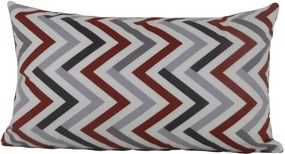 Capa almofada LYON Veludo estampado Chevron Terracota e cinza 30x50cm