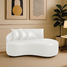 Sofá 2 Lugares Orgânico 140 cm Morgan Sintético PU D03 - D'Rossi  - Branco