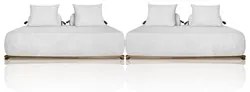 Sofá 6 Lugares Ilha 2 Módulos 200cm Viero S06 Boucle Branco - Mpozenat